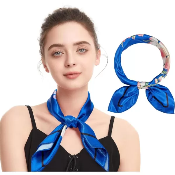 Zando Silk Feeling Scarf Square Chiffon Scarf Solid Color Bandanas Retro Scarfs for Women Neck Scarf Purse Scarf