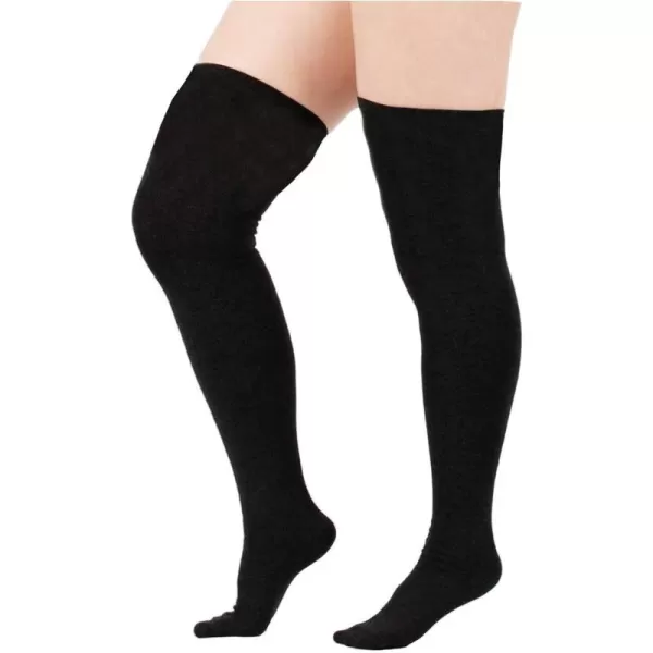 Zando Women Plus Size Thigh High Stockings Over the Knee Thin Tube Socks Long Sport Tights Casual Striped Leg Warmers