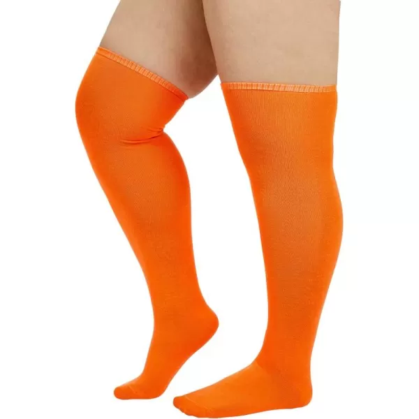 Zando Women Plus Size Thigh High Stockings Over the Knee Thin Tube Socks Long Sport Tights Casual Striped Leg Warmers