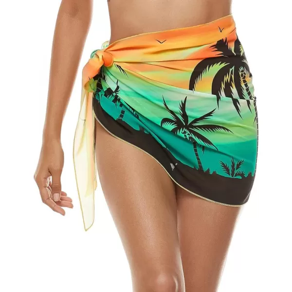 Zando Women Swimsuit Cover Ups Beach Cover Up Semi-Sheer Sarong Bathing Suit Coverup Short Swimwear Bikini Wrap Skirt