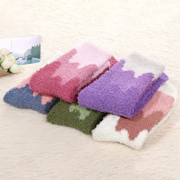 Zando Womens Soft Fuzzy Socks Thick Winter Fluffy Socks Cozy Warm Socks Comfy Slipper Socks Thick Home Sleeping Socks