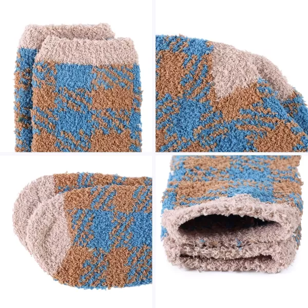 Zando Women Warm Super Soft Plush Slipper Sock Winter Fluffy Microfiber Crew Socks Casual Home Sleeping Fuzzy Cozy Sock