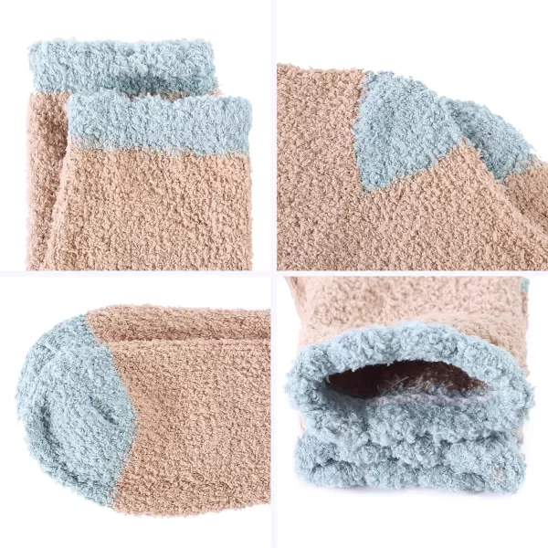 Zando Women Warm Super Soft Plush Slipper Sock Winter Fluffy Microfiber Crew Socks Casual Home Sleeping Fuzzy Cozy Sock