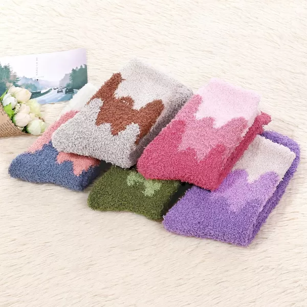 Zando Women Warm Super Soft Plush Slipper Sock Winter Fluffy Microfiber Crew Socks Casual Home Sleeping Fuzzy Cozy Sock