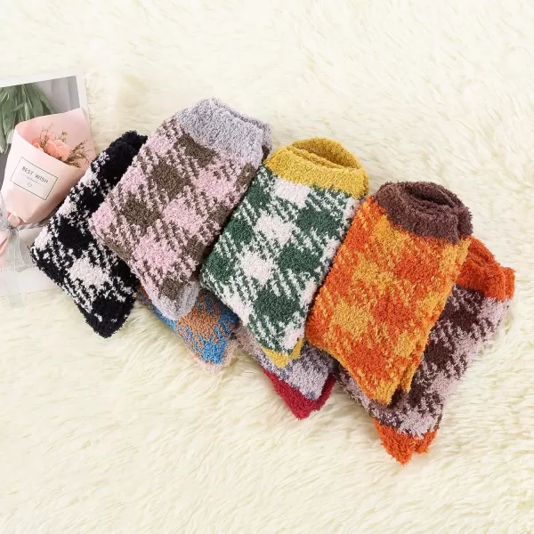 Zando Women Warm Super Soft Plush Slipper Sock Winter Fluffy Microfiber Crew Socks Casual Home Sleeping Fuzzy Cozy Sock