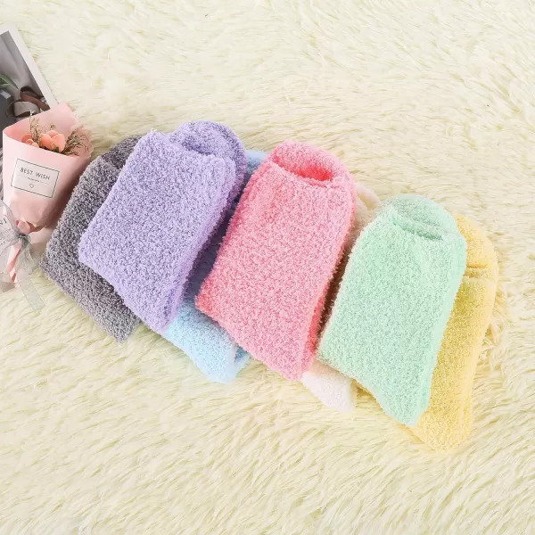 Zando Women Warm Super Soft Plush Slipper Sock Winter Fluffy Microfiber Crew Socks Casual Home Sleeping Fuzzy Cozy Sock