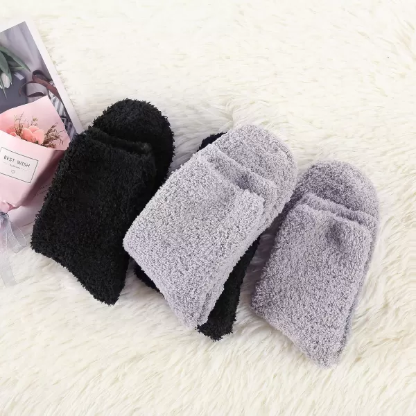Zando Women Warm Super Soft Plush Slipper Sock Winter Fluffy Microfiber Crew Socks Casual Home Sleeping Fuzzy Cozy Sock