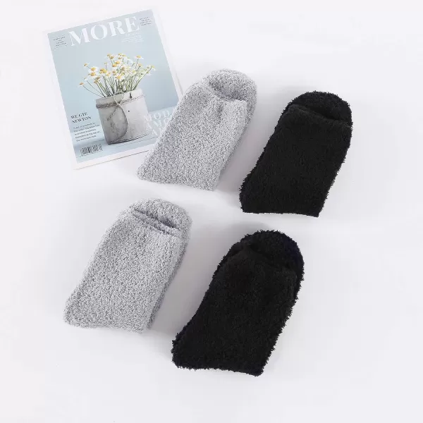 Zando Women Warm Super Soft Plush Slipper Sock Winter Fluffy Microfiber Crew Socks Casual Home Sleeping Fuzzy Cozy Sock
