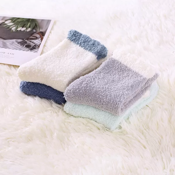Zando Women Warm Super Soft Plush Slipper Sock Winter Fluffy Microfiber Crew Socks Casual Home Sleeping Fuzzy Cozy Sock