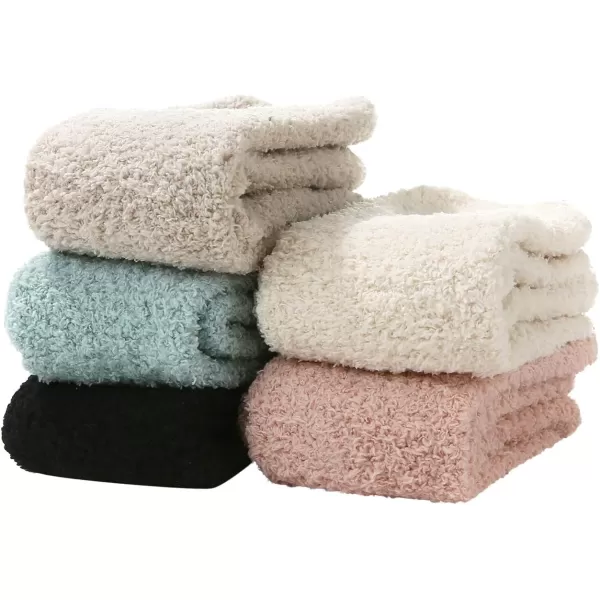 Zando Women Warm Super Soft Plush Slipper Sock Winter Fluffy Microfiber Crew Socks Casual Home Sleeping Fuzzy Cozy Sock