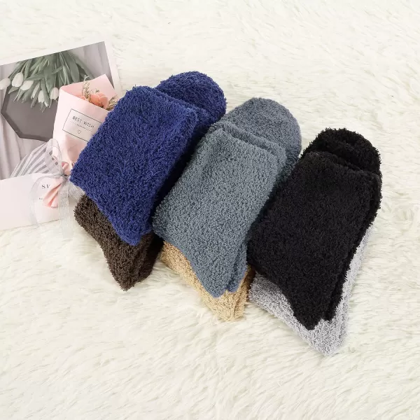 Zando Women Warm Super Soft Plush Slipper Sock Winter Fluffy Microfiber Crew Socks Casual Home Sleeping Fuzzy Cozy Sock