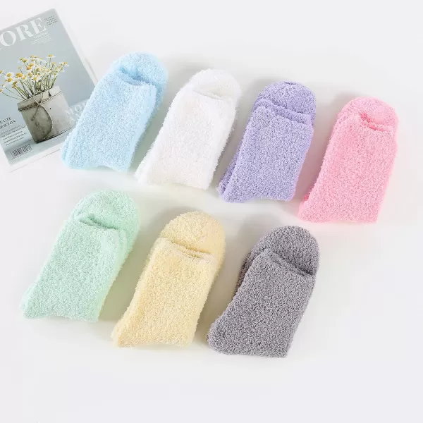 Zando Women Warm Super Soft Plush Slipper Sock Winter Fluffy Microfiber Crew Socks Casual Home Sleeping Fuzzy Cozy Sock