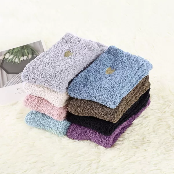 Zando Women Warm Super Soft Plush Slipper Sock Winter Fluffy Microfiber Crew Socks Casual Home Sleeping Fuzzy Cozy Sock