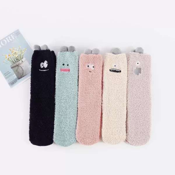 Zando Women Warm Super Soft Plush Slipper Sock Winter Fluffy Microfiber Crew Socks Casual Home Sleeping Fuzzy Cozy Sock