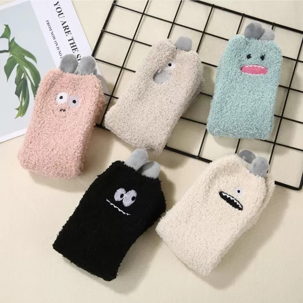 Zando Women Warm Super Soft Plush Slipper Sock Winter Fluffy Microfiber Crew Socks Casual Home Sleeping Fuzzy Cozy Sock