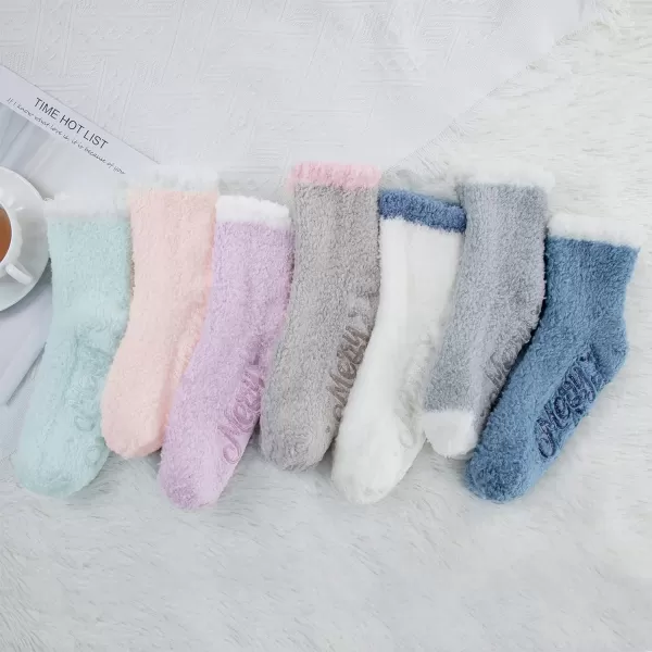Zando Women Warm Super Soft Plush Slipper Sock Winter Fluffy Microfiber Crew Socks Casual Home Sleeping Fuzzy Cozy Sock