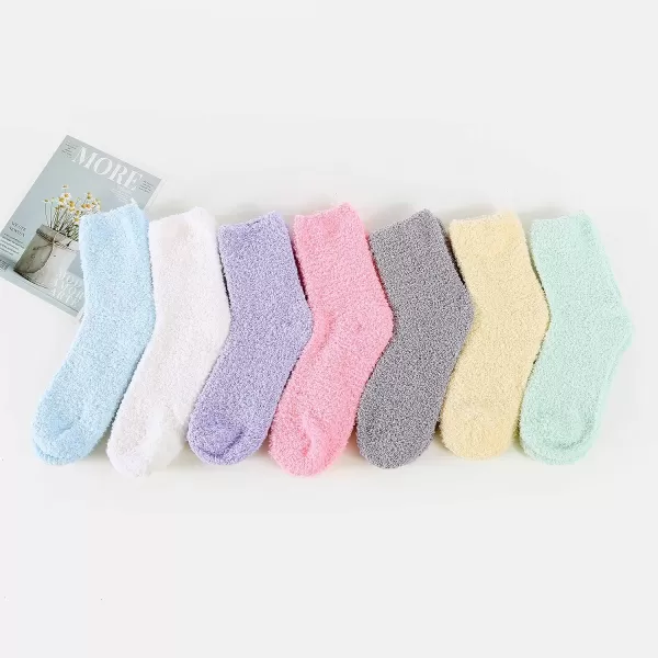 Zando Women Warm Super Soft Plush Slipper Sock Winter Fluffy Microfiber Crew Socks Casual Home Sleeping Fuzzy Cozy Sock