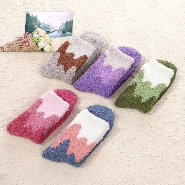 Zando Women Warm Super Soft Plush Slipper Sock Winter Fluffy Microfiber Crew Socks Casual Home Sleeping Fuzzy Cozy Sock