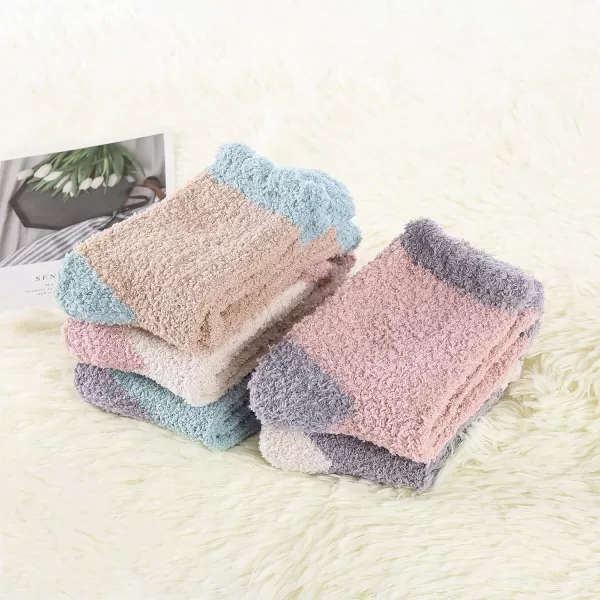 Zando Women Warm Super Soft Plush Slipper Sock Winter Fluffy Microfiber Crew Socks Casual Home Sleeping Fuzzy Cozy Sock