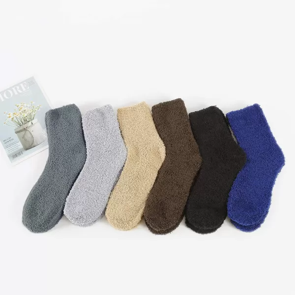 Zando Women Warm Super Soft Plush Slipper Sock Winter Fluffy Microfiber Crew Socks Casual Home Sleeping Fuzzy Cozy Sock