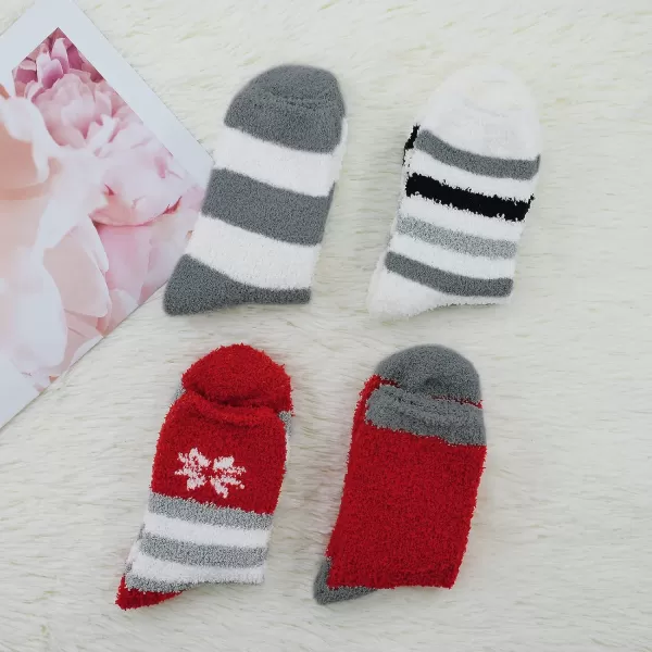 Zando Women Warm Super Soft Plush Slipper Sock Winter Fluffy Microfiber Crew Socks Casual Home Sleeping Fuzzy Cozy Sock