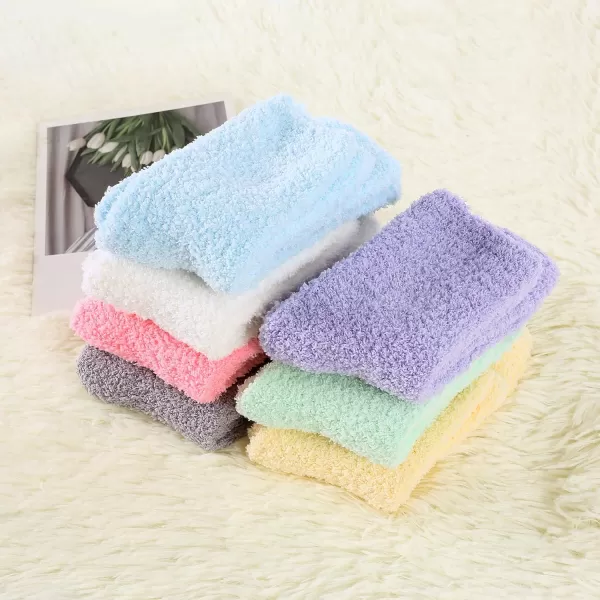 Zando Women Warm Super Soft Plush Slipper Sock Winter Fluffy Microfiber Crew Socks Casual Home Sleeping Fuzzy Cozy Sock