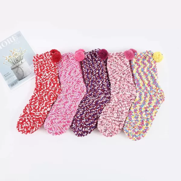 Zando Women Warm Super Soft Plush Slipper Sock Winter Fluffy Microfiber Crew Socks Casual Home Sleeping Fuzzy Cozy Sock