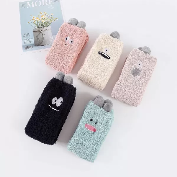 Zando Women Warm Super Soft Plush Slipper Sock Winter Fluffy Microfiber Crew Socks Casual Home Sleeping Fuzzy Cozy Sock