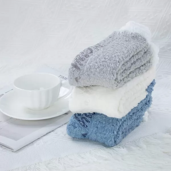 Zando Women Warm Super Soft Plush Slipper Sock Winter Fluffy Microfiber Crew Socks Casual Home Sleeping Fuzzy Cozy Sock