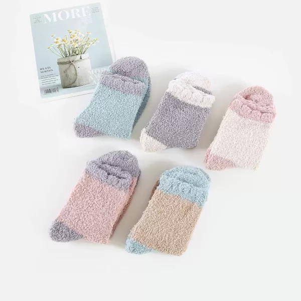 Zando Women Warm Super Soft Plush Slipper Sock Winter Fluffy Microfiber Crew Socks Casual Home Sleeping Fuzzy Cozy Sock