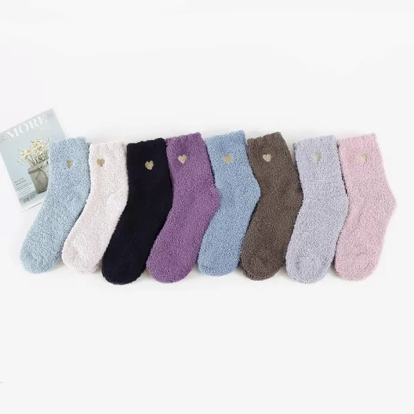 Zando Women Warm Super Soft Plush Slipper Sock Winter Fluffy Microfiber Crew Socks Casual Home Sleeping Fuzzy Cozy Sock