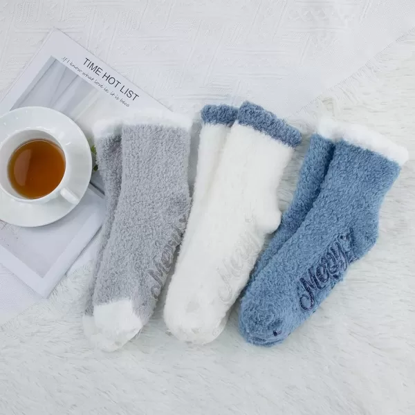 Zando Women Warm Super Soft Plush Slipper Sock Winter Fluffy Microfiber Crew Socks Casual Home Sleeping Fuzzy Cozy Sock