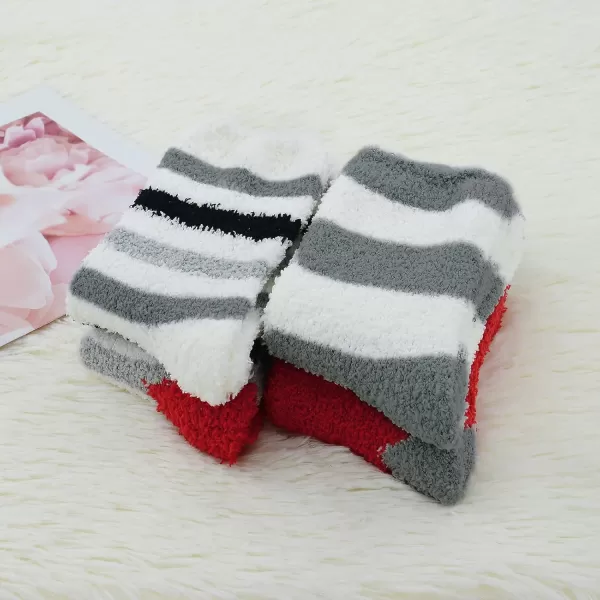 Zando Women Warm Super Soft Plush Slipper Sock Winter Fluffy Microfiber Crew Socks Casual Home Sleeping Fuzzy Cozy Sock