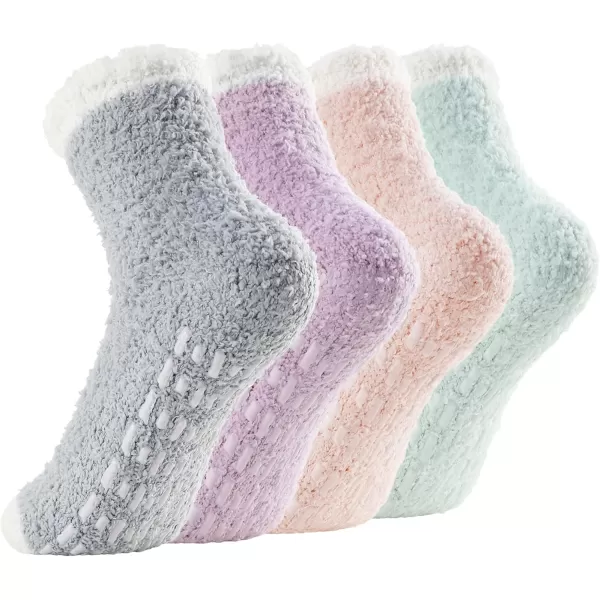 Zando Women Warm Super Soft Plush Slipper Sock Winter Fluffy Microfiber Crew Socks Casual Home Sleeping Fuzzy Cozy Sock