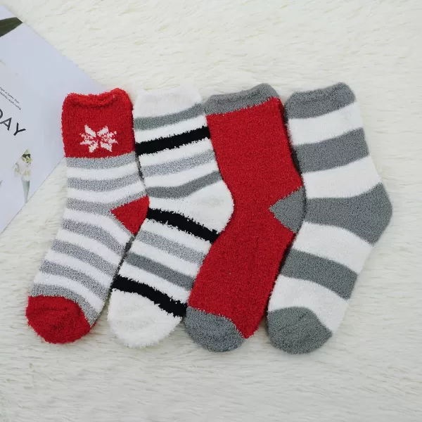 Zando Women Warm Super Soft Plush Slipper Sock Winter Fluffy Microfiber Crew Socks Casual Home Sleeping Fuzzy Cozy Sock
