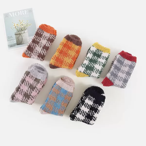 Zando Women Warm Super Soft Plush Slipper Sock Winter Fluffy Microfiber Crew Socks Casual Home Sleeping Fuzzy Cozy Sock