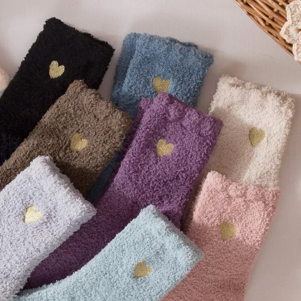 Zando Women Warm Super Soft Plush Slipper Sock Winter Fluffy Microfiber Crew Socks Casual Home Sleeping Fuzzy Cozy Sock