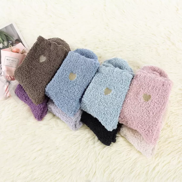 Zando Women Warm Super Soft Plush Slipper Sock Winter Fluffy Microfiber Crew Socks Casual Home Sleeping Fuzzy Cozy Sock