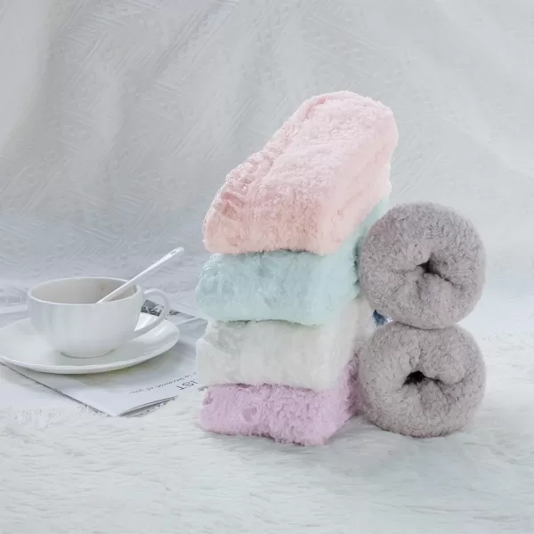 Zando Women Warm Super Soft Plush Slipper Sock Winter Fluffy Microfiber Crew Socks Casual Home Sleeping Fuzzy Cozy Sock