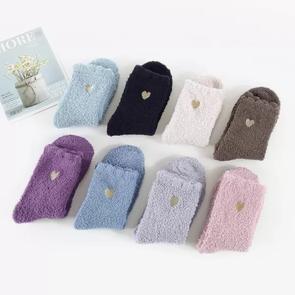 Zando Women Warm Super Soft Plush Slipper Sock Winter Fluffy Microfiber Crew Socks Casual Home Sleeping Fuzzy Cozy Sock
