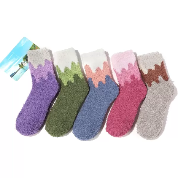 Zando Women Warm Super Soft Plush Slipper Sock Winter Fluffy Microfiber Crew Socks Casual Home Sleeping Fuzzy Cozy Sock