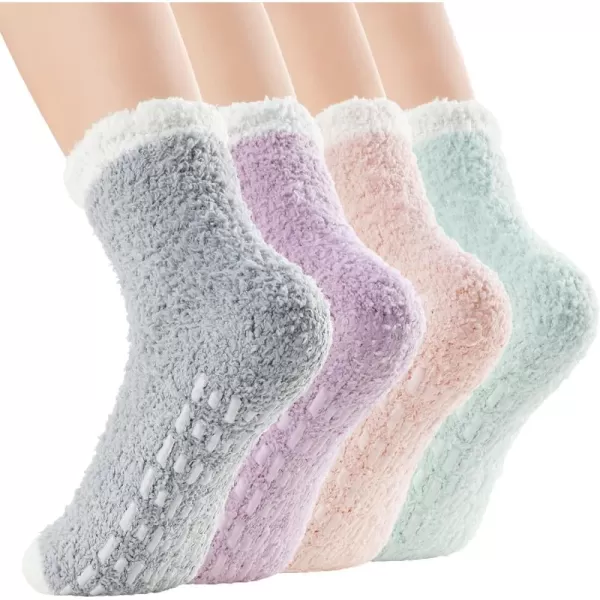Zando Women Warm Super Soft Plush Slipper Sock Winter Fluffy Microfiber Crew Socks Casual Home Sleeping Fuzzy Cozy Sock