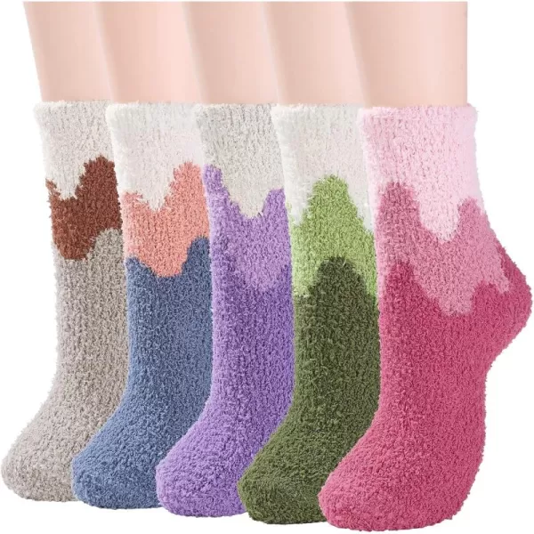 Zando Women Warm Super Soft Plush Slipper Sock Winter Fluffy Microfiber Crew Socks Casual Home Sleeping Fuzzy Cozy Sock