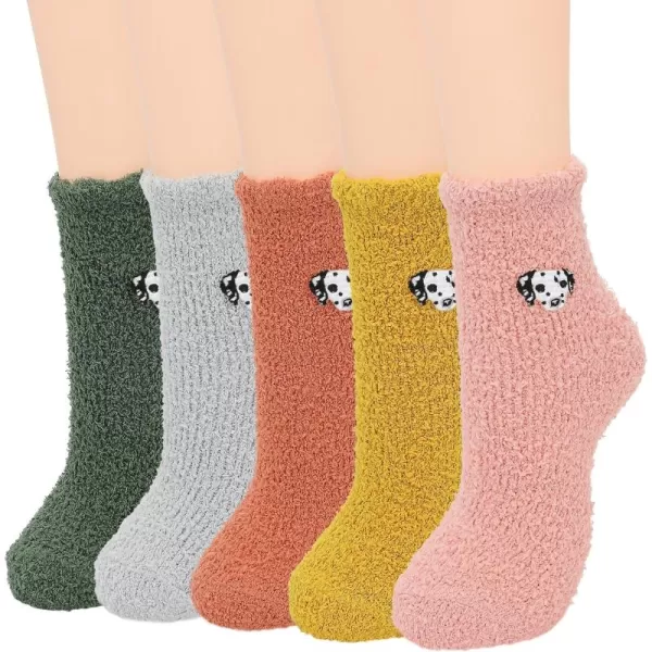 Zando Women Warm Super Soft Plush Slipper Sock Winter Fluffy Microfiber Crew Socks Casual Home Sleeping Fuzzy Cozy Sock