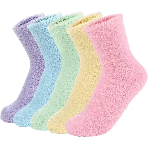 Zando Women Warm Super Soft Plush Slipper Sock Winter Fluffy Microfiber Crew Socks Casual Home Sleeping Fuzzy Cozy Sock