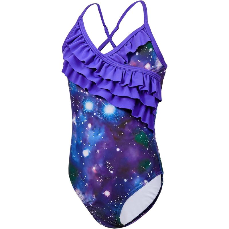 Zando Girl's One Piece Swimsuit Ruffle Bathing Suits for