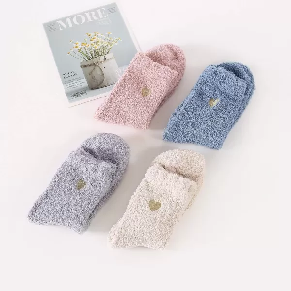 Zando Cozy Fuzzy Socks for Women Non Slip Socks Slipper Socks Fluffy Socks Hospital Socks with Grips for Women Sleep