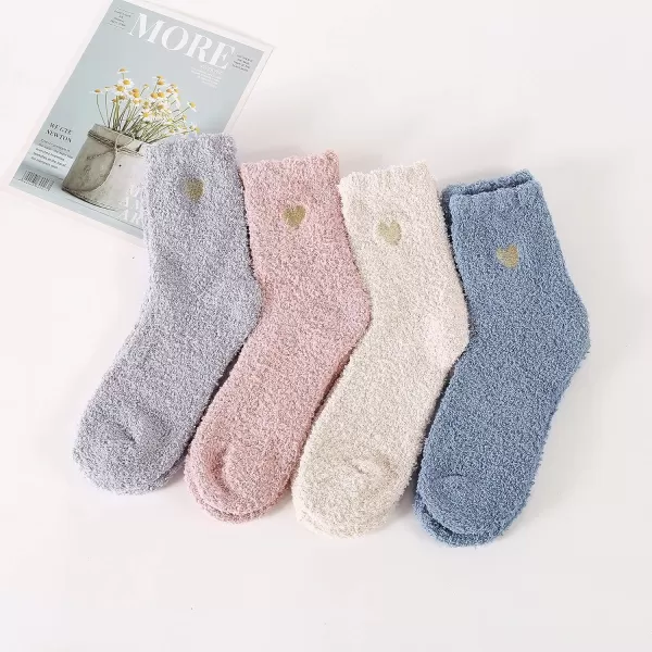 Zando Cozy Fuzzy Socks for Women Non Slip Socks Slipper Socks Fluffy Socks Hospital Socks with Grips for Women Sleep