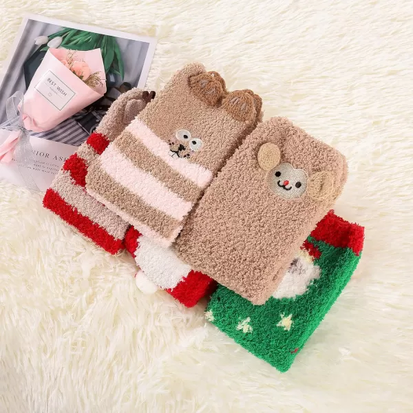 Zando Cozy Fuzzy Socks for Women Non Slip Socks Slipper Socks Fluffy Socks Hospital Socks with Grips for Women Sleep