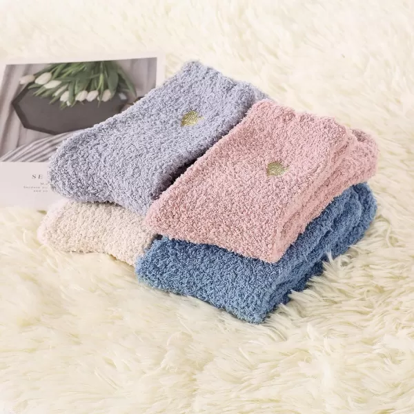 Zando Cozy Fuzzy Socks for Women Non Slip Socks Slipper Socks Fluffy Socks Hospital Socks with Grips for Women Sleep